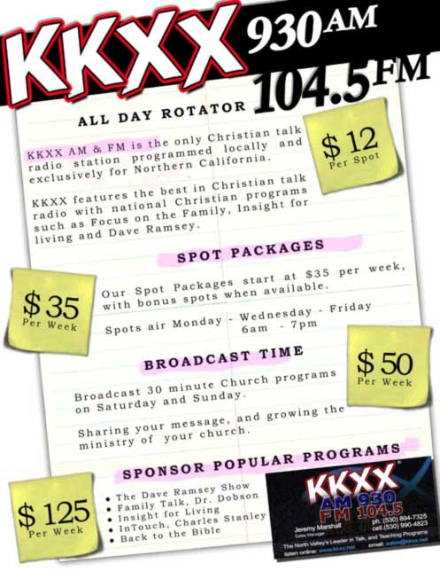Click here for a close up of the KKXX Advertising Price Sheet